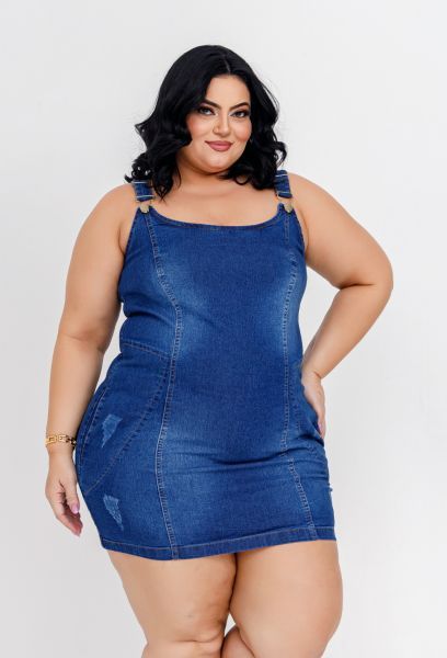 Vestido Jeans Feminino Plus Size Cintura Alta em RIO VERDE GO