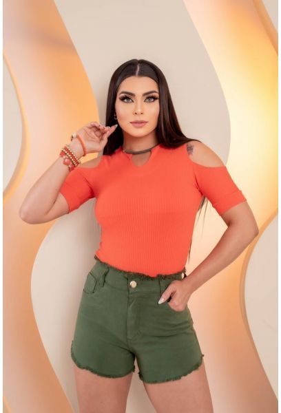 Short Jeans Feminino colorido Cintura Alta Com Lycra Elástico Lateral em PELOTAS RS