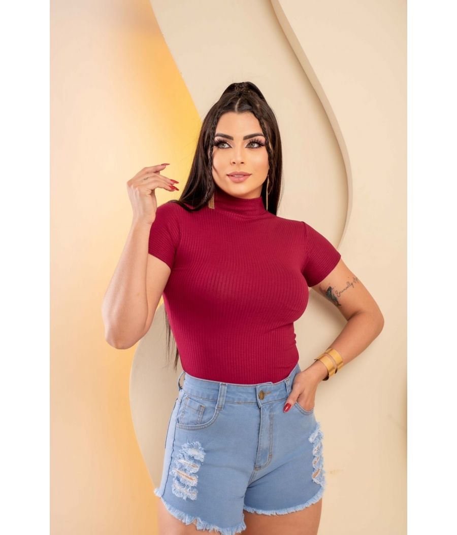 Short Jeans Feminino Clean Cintura Alta Com Lycra Empina Bumbum Destroyed  Desdroyed