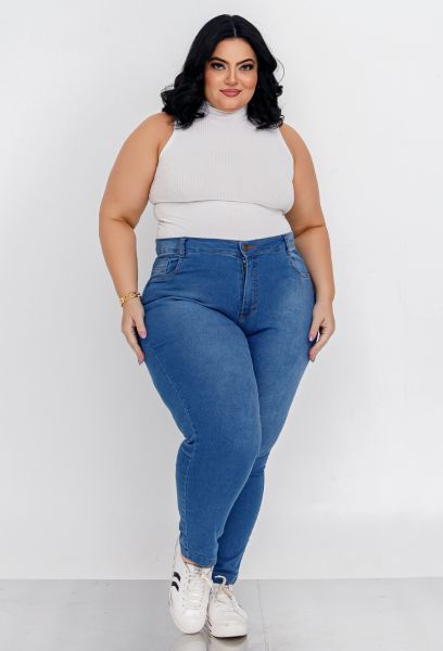 Calça Jeans Feminina Plus Size Skinny Cintura Alta  em PASSO FUNDO RS